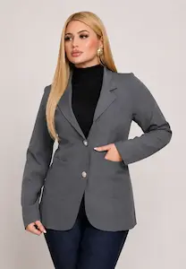 Blazer Social Feminino de Alfaiataria Modelo Europa