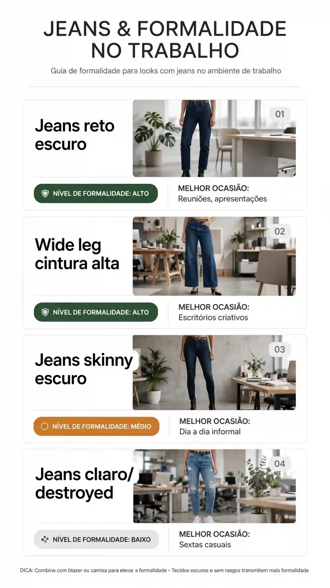 tabela jeans formalidade